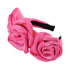 Serre-tête triple roses en satin Scarlett